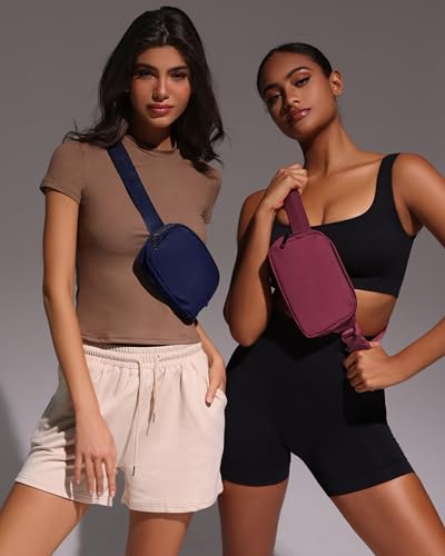 YOSHUYUKI Fanny Pack Crossbody Bag Trendy Waterproof Small Cross Body Purse for Women Men Fashion Waist Packs Mini Belt Pouch Chest Bum Hip Bag Lulu Dupes for Travel Vacation Running True Navy - color: True Navy