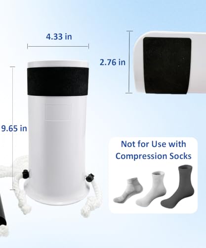 Sock Aids for Putting On Socks, No Bending Flexible Sock Aid Device with Shoe Horn Long-Handle Sock Removal for Seniors/Disabled, Easy On and Off Sock Helpers (Basic)