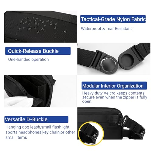 Crossbody Fanny Pack - 1.5L Small Sling Bag Water Resistant Handled Pouch with Adjustable Strap & D Ring for Travel Running Hiking EDC,Grey - color: Grey