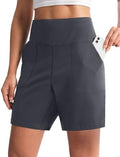 Women's 6"/9" Shorts with Zipper Pocket - color: 6″-dark Grey, size: 3X-Large
