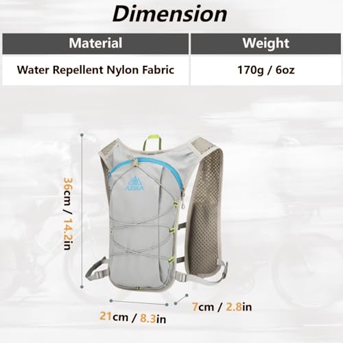 JEELAD Hydration Backpack Lightweight Vest for Hiking Trail Running Gear Cycling Marathon for Women Men - color: B - Grey (7L) - with 1.5L PEVA Water Bladder