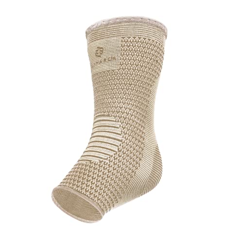 Benmarck Achilles Tendon Support Brace, Plantar Fasciitis Sock, Ankle Compression Sleeve For Running, Tendonitis and Flat Feet Relief - color: Natural Beige