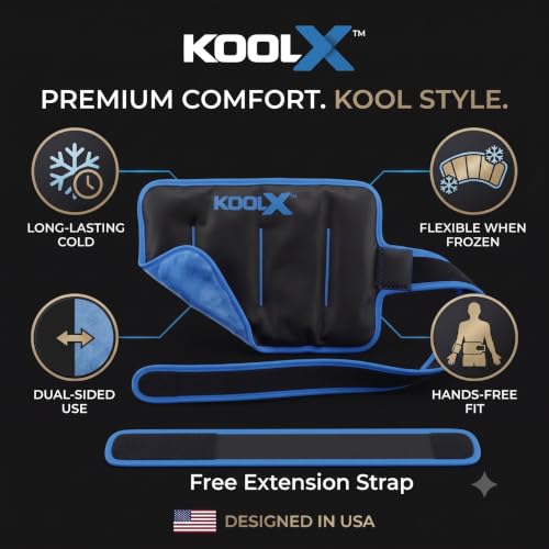 Premium Gel Ice Packs for Injuries Reusable, Flexible Cold Wraps with Straps, Soft Plush & Nylon Sides, Extension Strap, Ice Pack for Knee, Back, Shoulder, Elbow & Calf - Medium - size: Medium - Single Pack