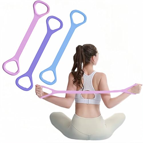 Figure 8 Fitness Resistance Bands with Handles for Working Out - color: 3 color
