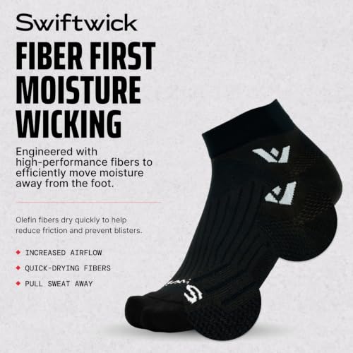 Swiftwick ASPIRE Ankle Socks, Running & Cycling, 3-Pack, Men & Women - color: White-circuit, size: Small