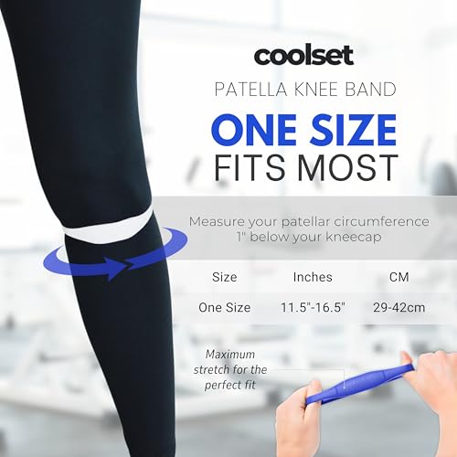 COOLSET Patella Band Knee Strap - 2 Pack Patellar Tendon Support Strap for Knee Pain Relief - Non-Slip Knee Brace for Jumper’s Knee, Tendonitis, Basketball, Running - Men, Women, Youth w/ Travel Bag (Blue) - color: Blue