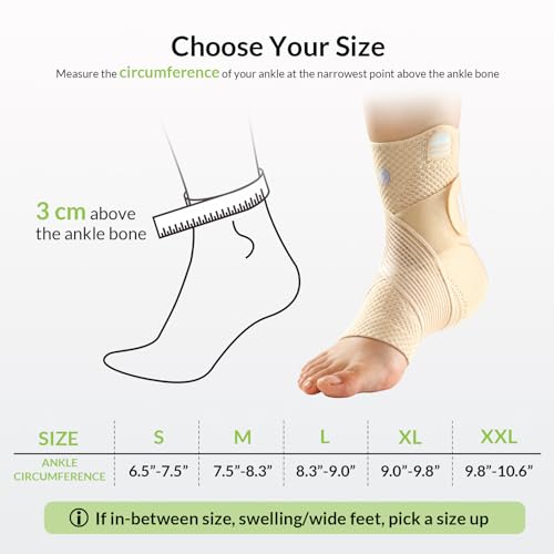 ZOELION Ankle Brace Compression Support with Removable Fishnet Strap, 3D Knit Plantar Fasciitis Relief Achilles Tendonitis Brace, Ankle Compression Sleeve for Pain Relief & Injury Healing, Beige/S - color: Beige（Pack of 1）