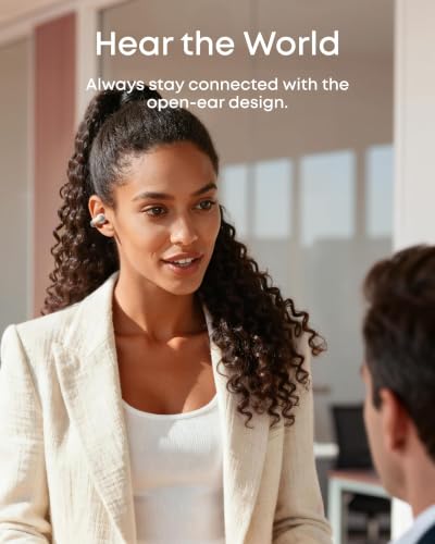 Soundcore AeroClip by Anker Open Ear Earbuds, Clip On Earbuds, Open Ring - color: Champagne Mist
