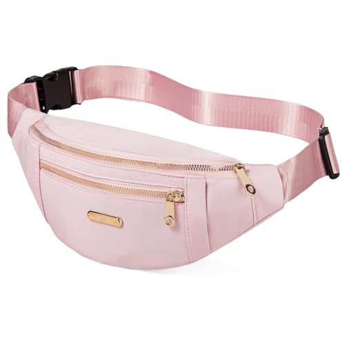 Fanny Pack Crossbody Bags for Women, Waist Pack Cross Body Purse Belt Bag for Running Sports Travel Hiking - Light Pink - color: C Light Pink