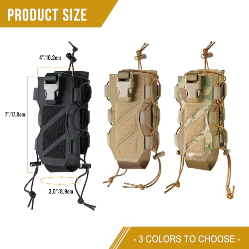 OneTigris MOLLE Water Bottle Pouch Holder, Adjustable 18-32 oz Holster - color: Black
