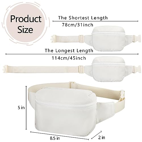 Fanny Pack Waist Belt Bag Fashion Fanny Women and Men Gift Waist Pack With Adjustable Strap For Travel Running 2L Beige - color: 2L Beige