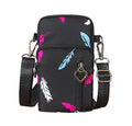 Women Small Crossbody Bag Cell Phone Purse Shoulder Pouch Armband Wallet Case Handbag for iPhone Samsung Google Pixel - color: Feather