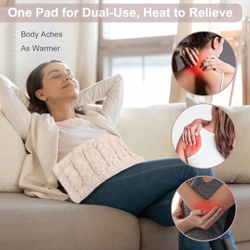 SuzziPad Microwave Heating Pad for Muscle Soreness Fatigue, 7"X16", Beige - color: Beige