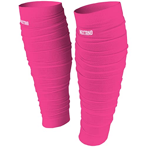 Nxtrnd Football Leg Sleeves, Calf Sleeves for Men & Boys, Sold as a Pair - color: Pink, size: One Size