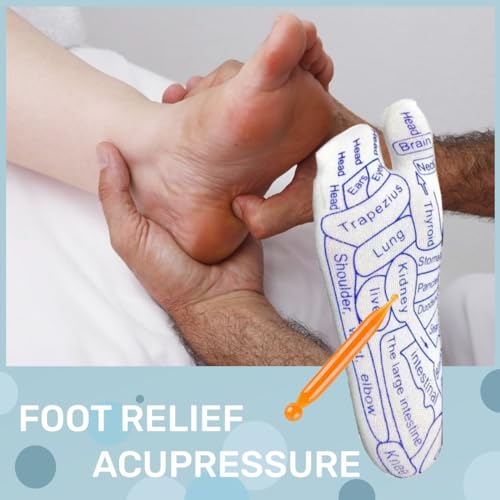 COLSA Reflexology Socks with Tools,Acupoint Socks Set,Beginner Acupoint Massage Tools Large Triangular Sparrow+acupoint Stick(2pcs Women+Gloves) - color: 2pcs Women+gloves