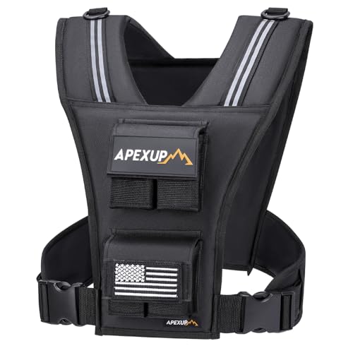 APEXUP Weighted Vest Men, Adjustable Weight Vest for Running - color: Black, size: Vest Only-20lbs