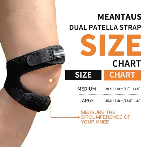 Dual Patella Knee Strap, Black, Size M, 2-Pack - size: Medium