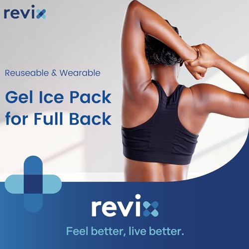 REVIX XXL Full Back Ice Pack Wrap, Large Gel Packs for Injuries Reusable - color: Blue
