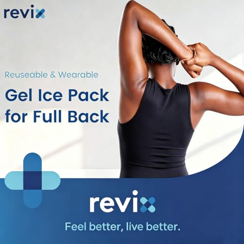 REVIX XXL Ice Pack for Back, Reusable Gel Cold Pack for Full Back Coverage - color: Navy