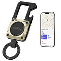 ExtreLife Keychain, Works with Apple Find My, Bottle Opener, Carabiner Car Key Chains with Gps Tracker - color: Champagne Gold