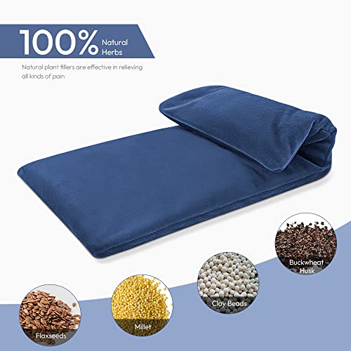 Microwavable Heating Pad with Washable Cover, 8 x 18 Microwave Heating Pad for Neck and Shoulders, Moist Heat Bean Bag Warm Compress for Knee, Joints, Wrist, Abdomen (Dark Blue) - color: 8 X 18" Dark Blue - 1 Pack