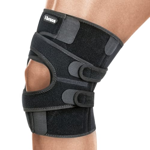 Compression Knee Brace, Non-Slip Patella Support with Double Adjustable Straps, Suitable for Patellar Tendinitis, Arthritis, Meniscus Tear, Unisex, Black, XL - size: X-Large