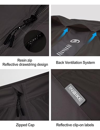 INBIKE Unisex Cycling Vest Windproof Lightweight Sleeveless Jacket - color: Brown, size: Small