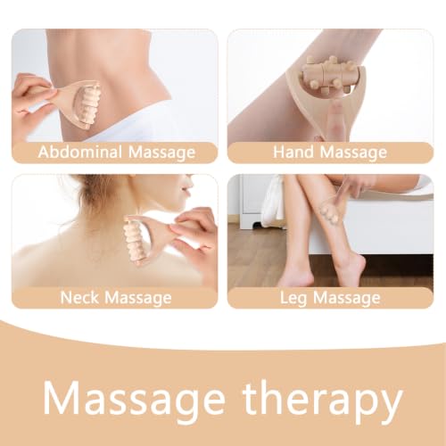 Abeillo 3Pcs Wooden Hand Massage Roller, Muscle Roller Stick