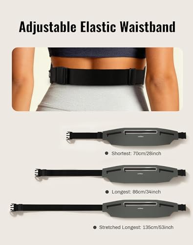 Running Belt for Women & Men-Ultra Light Slim Running Belts - color: Grey