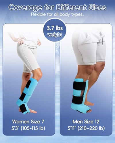 Comfytemp Ankle Foot Ice Pack Wrap, Reusable Leg Shin Ice Boot for Injury