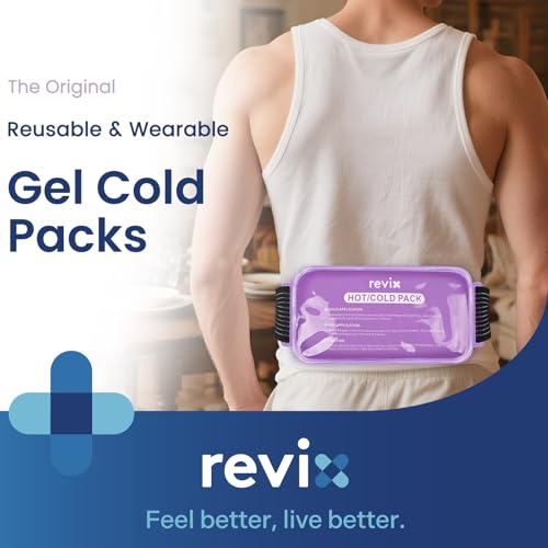REVIX Ice Packs for Injuries Reusable, 2 Pack Hot & Cold Gel Packs, Large - color: Purple, size: Large 12 x 6 Inch