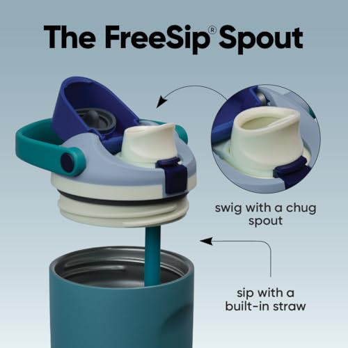Owala FreeSip Sway Stainless Steel Water Bottle 40 oz Denim - color: Denim, size: 40 Ounces