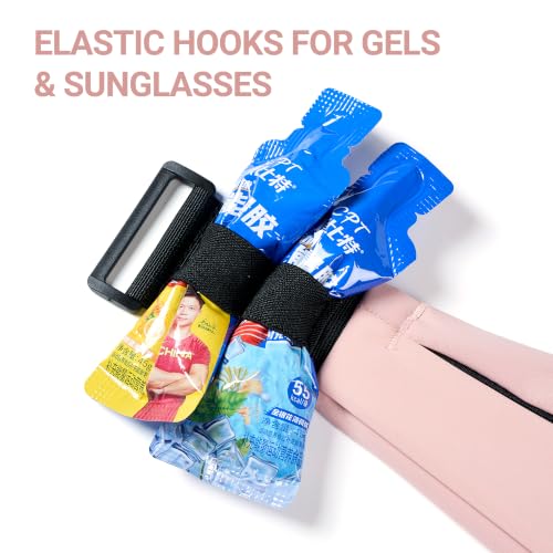 Running Belt Fanny Pack Men Women, Slim No-Bounce Waterproof Phone Holder - color: Pink