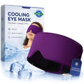 Cooling Gel Eye Mask for Puffy Eyes, Migraine & Headache Relief, Full Eye-Area Cold Compress for Eyes & Temples, FSA Eligible HSA Reusable Eye Ice Pack for Swelling & Post-Surgery Recovery - color: Purple