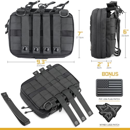 WYNEX Tactical Chest Rig Pack for Men, Running Chest Bag with Front Loop Airsoft, WYNEX Tactical Mag Pouch, Molle Admin Pouch of Laser Cut