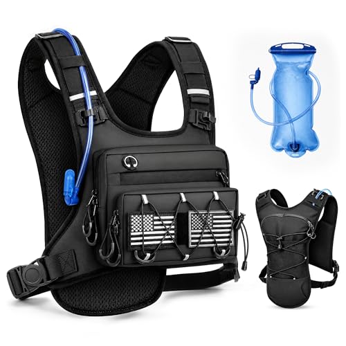 Running Vest Water Backpack with 2L Leak-Proof Bladder for Men & Women - color: Black