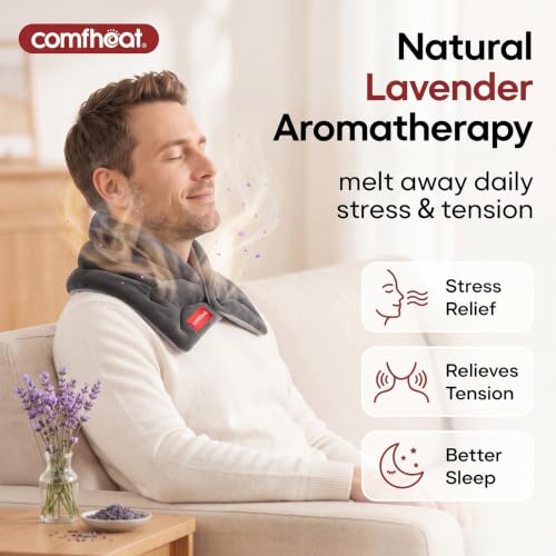 Microwave Heating Pad for Neck Pain Relief Moist Heat FSA Eligible - color: Gray-new