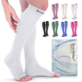 Doc Miller Open Toe Compression Socks, 20-30 mmHg, Knee High, Men & Women - color: Gray, size: Small