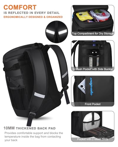 Capolo Cooler Backpack Insulated Leak Proof for Women Men Soft Cooler Bag - color: Deep Black Leather, size: 45 Cans