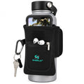 Gym Water Bottle Pouch, Waterproof Neoprene Sleeve with Accessory Pockets for Cell Phone, Airpods, Cards, Keychain Carabiner, Bottle Holder for Workout, Hiking, and More, Fits 18-40 oz Bottles - style: Universal Water Bottle Pouch (Black 18-40 oz)