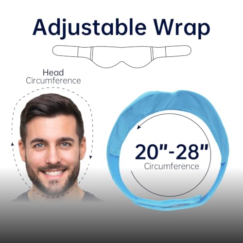 Wisdom Teeth Ice Pack Head Wrap Jaw Face Ice Pack with 4 Gel Packs - color: Light Blue
