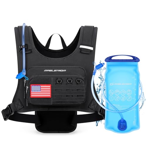 Maelstrom Hydration Running Vest with 2L Water Bladder for Men Women - color: Black