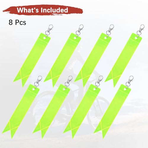Safety Reflector Pendants - Reflective Safety Keychain Gear with Clips Use for Backpack & Running & Cycling - color: Fluorescent Green