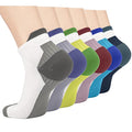 Sooverki Copper Compression Socks Women and Men 6 Pairs - Circulation Arch Support Plantar Fasciitis Running Ankle Socks - color: A3-b - 6 Pairs - Multicolour - No Show, size: Small-Medium