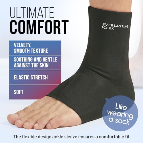 Ankle Ice Pack Wrap, Reusable Gel Cold Compression for Plantar Fasciitis - style: S-M
