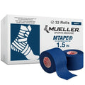 Mueller Sports Medicine MTape Rolls Team Pack, Quality Athletic Tape, Easy to Tear for Fast & Effective Taping, 1.5" x 10 Yards Per Roll, 32 Rolls - color: NAVY