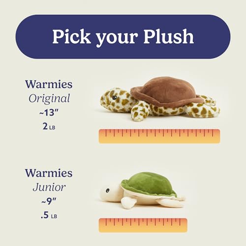 warmies Junior Weighted Stuffed Animal, Microwavable Turtle Plush, Green