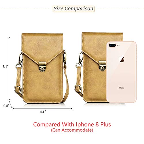 Small Cell Phone Purse, Synthetic Leather Crossbody Bag Dual Pockets Card Holder Neck Pouch with Adjustable Strap for iPhone X Xr 8 7 6s Plus, Galaxy S10 S9 S8 Plus, LG G8 ThinQ, Beige - color: 02 Beige