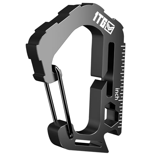 Carabiner Multitool MOLLE Clip for 1" & 1.5" Webbing, 440LB Steel
