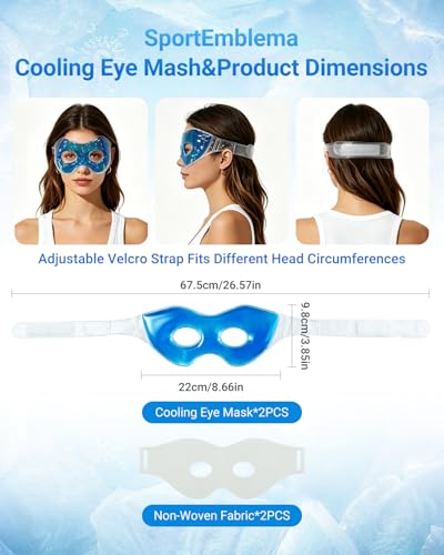 2PCS Gel Cooling Eye Mask for Puffy Eyes and Dark Circles - size: Can be Adjustable according headsize